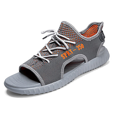 Men's Shoes Mesh Summer Comfort Sandals White / Black / Gray Men's Shoes Mesh Summer Comfort Sandals White / Black / Gray