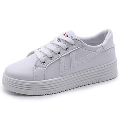 Women's Shoes PU(Polyurethane) Spring / Summer Comfort Sneakers Creepers Closed Toe White / Black / Red Women's Shoes PU(Polyurethane) Spring / Summer Comfort Sneakers Creepers Closed Toe White / Black / Red
