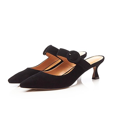 Women's Shoes Suede Summer Comfort Clogs & Mules Stiletto Heel Black / Pink Women's Shoes Suede Summer Comfort Clogs & Mules Stiletto Heel Black / Pink