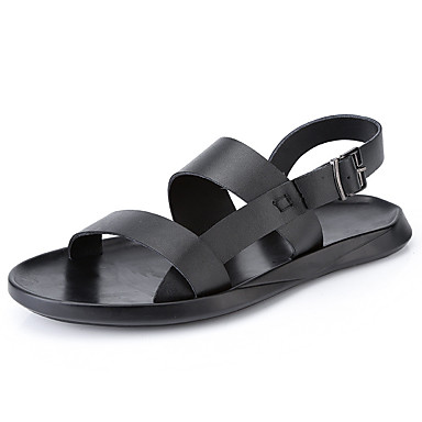 Men's Shoes Cowhide Summer Comfort Sandals Black Men's Shoes Cowhide Summer Comfort Sandals Black
