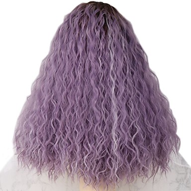 Synthetic Lace Front Wig Natural Wave Side Part Braid Free Part