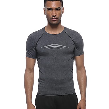 Fannai Ropa Hombre Gimnasio De Compresión Base Camisa Deportes Fitness Entrenamiento Rutina Cuello Barco Camiseta Capa Geometría OPXZlwukiT