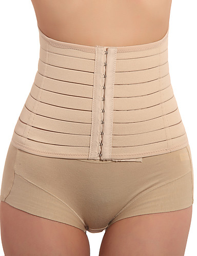 Women's Hook & Eye Waist Cincher Underbust Corset Solid - Medium Polyester Spandex Nude 291316 