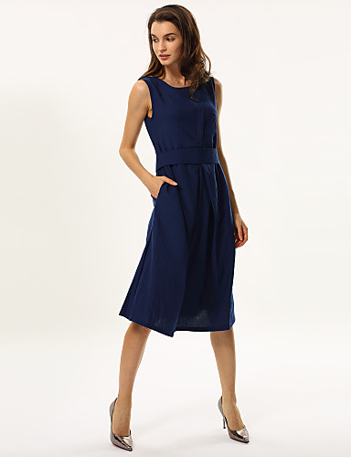 Women's A Line Dress - Solid Colored Bow 2692208 2018 – $16.06