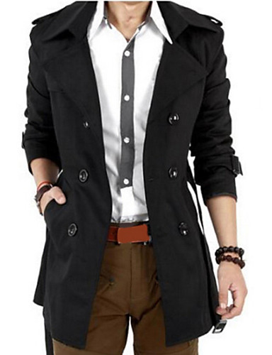 Men's Classic & Timeless Long Trench Coat - Plaid / Check / Solid Color ...