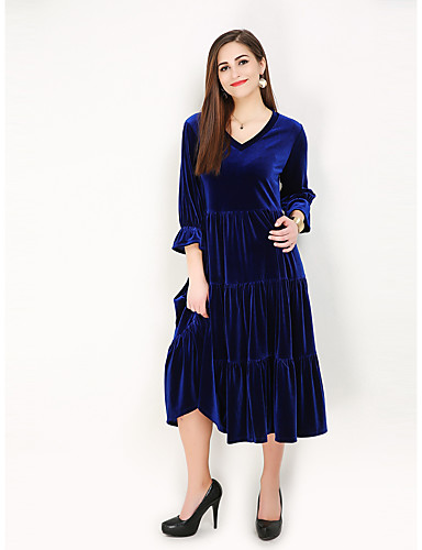 Women\u0027s Plus Size Party Birthday Vintage Elegant Flare