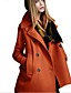 baratos Trench Coats e Casacos Femininos-Casaco (Poliéster / Misto de Lã / Elástico / Misto de Algodão / Licra) Plus Sizes / Casual - Grossa - Padrão de Manga Longa