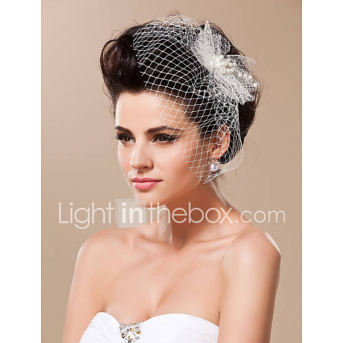 Eenlaags Kniprand Bruidssluiers Gezichtssluiers Birdcage Veils Met Tule Vogelkooi huismerk kopen in de aanbieding