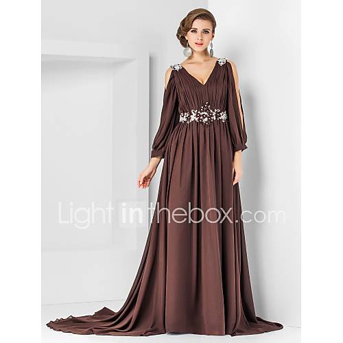 Baljurk V Hals Hofsleep Chiffon Formele Avonden Jurk Met Kralen Appliques Drapering Door Ts Couture huismerk kopen in de aanbieding Baljurk V Hals Hofsleep Chiffon Formele Avonden Jurk Met Kralen Appliques Drapering Door Ts Couture huismerk kopen in de aanbieding