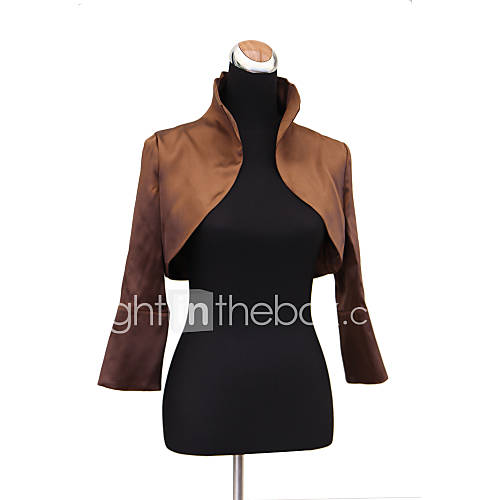 Lange Mouw Stretchsatijn Bruiloft Feest Avond Wraps Met Jasje Jack huismerk kopen in de aanbieding