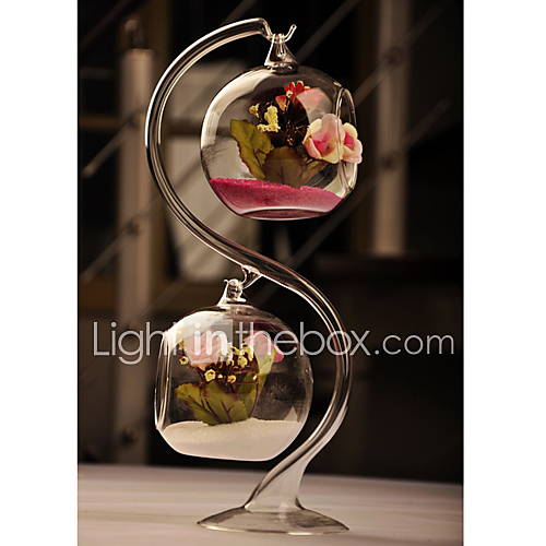 Helder Glazen Vaas Met Twee Opknoping Ball huismerk kopen in de aanbieding