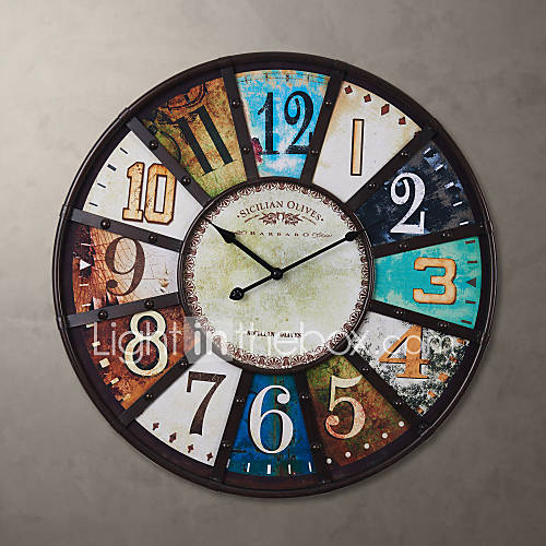 Vintage Retro Wandklok In Retrostijl 24 huismerk kopen in de aanbieding