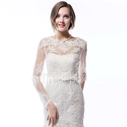 Lange Mouw Kant Bruiloft Wraps Met Appliques Jasje Jack huismerk kopen in de aanbieding