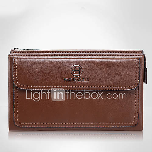 Heren Tassen Leer Clutch Avondtasje Effen Zwart Bruin huismerk kopen in de aanbieding