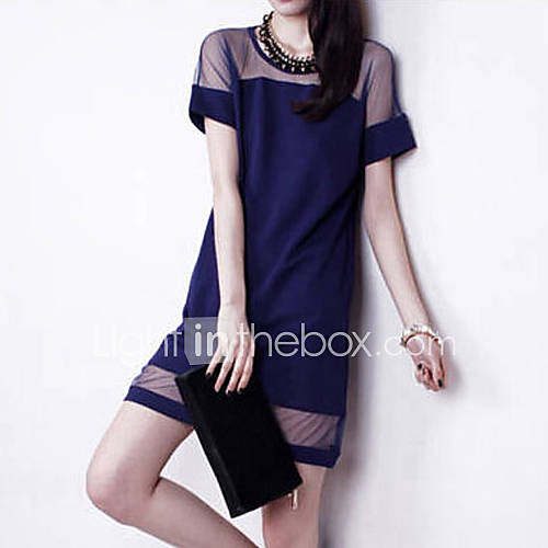 Dames Club Street Chic Recht Jurk Patchwork Boven De Knie huismerk kopen in de aanbieding