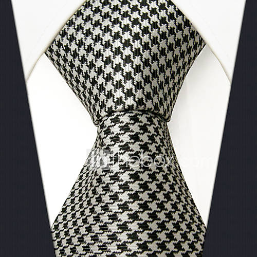 Heren Feest Werk Standaard Kleurenblok Pied De Poule Jacquard Stropdas huismerk kopen in de aanbieding