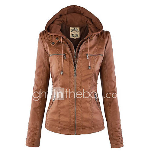 Dames Dagelijks Weekend Vintage Street Chic Lente Herfst Normaal Leren Jacks Effen Capuchon Lange Mouw Pu Katoen Polyester Bruin Lichtbruin Lichtgrijs L Xl Xxl huismerk kopen in de aanbieding Dames Dagelijks Weekend Vintage Street Chic Lente Herfst Normaal Leren Jacks Effen Capuchon Lange Mouw Pu Katoen Polyester Bruin Lichtbruin Lichtgrijs L Xl Xxl huismerk kopen in de aanbieding