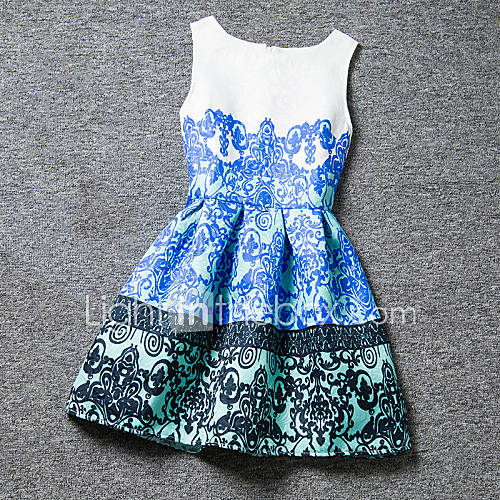 Kinderen Meisjes Bloemen Mouwloos Polyester Jurk Rood huismerk kopen in de aanbieding