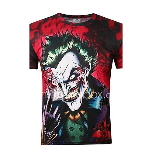 Heren Print T Shirt Sport Doodskoppen Slank Rood Xxl Korte Mouw huismerk kopen in de aanbieding