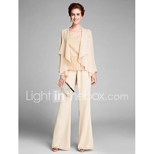 Pantsuit Scoop Neck Tot De Grond Chiffon Bruidsmoederjurken Met Bloem Door Lan Ting Bride huismerk kopen in de aanbieding Pantsuit Scoop Neck Tot De Grond Chiffon Bruidsmoederjurken Met Bloem Door Lan Ting Bride huismerk kopen in de aanbieding