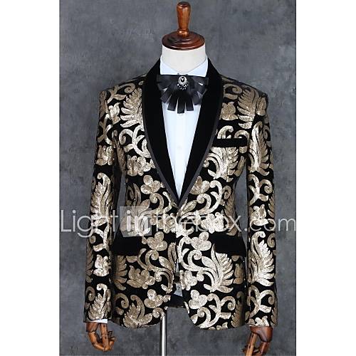 Lichtbruin Patroon Strak Polyester Pak Inkeping Single Breasted Een Knoops Suits huismerk kopen in de aanbieding