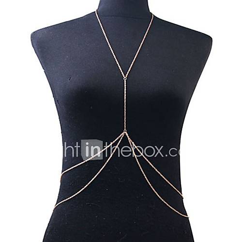 Kwastje Crossover Buikketting Body Chain Belly Harness Ketting Verguld Tupsu Europees Dubbele Laag Bikini Dames Gouden Lichaamssieraden Voor Feest Dagelijks Causaal Strand huismerk kopen in de aanbieding