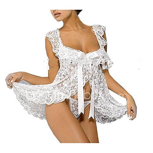 Dames Sexy Kostuum Nachtkleding Effen Kant Diepe Je Hals huismerk kopen in de aanbieding