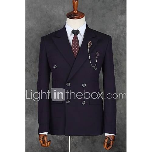 Paars Gestreept Strak Polyester Pak Smalle Inkeping Double Breasted Twee Knoops Suits huismerk kopen in de aanbieding Paars Gestreept Strak Polyester Pak Smalle Inkeping Double Breasted Twee Knoops Suits huismerk kopen in de aanbieding