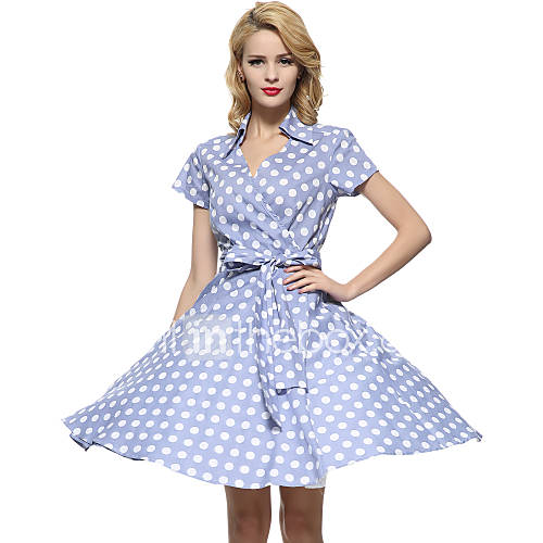 Dames Grote Maten Werk Vintage Katoen Wijd Uitlopend Jurk Polka Dot Print Overhemdkraag Tot De Knie Rood huismerk kopen in de aanbieding Dames Grote Maten Werk Vintage Katoen Wijd Uitlopend Jurk Polka Dot Print Overhemdkraag Tot De Knie Rood huismerk kopen in de aanbieding