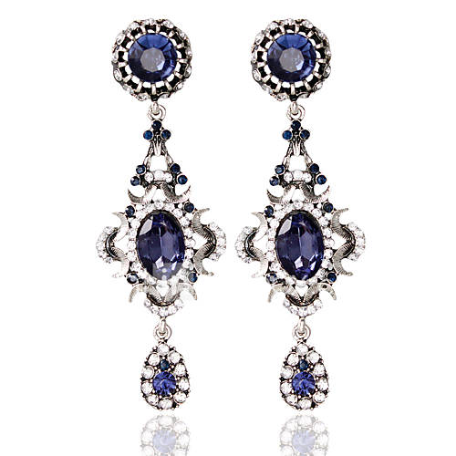 Dames Ring Oorbellen Modieus Sieraden Blauw Voor Bruiloft huismerk kopen in de aanbieding