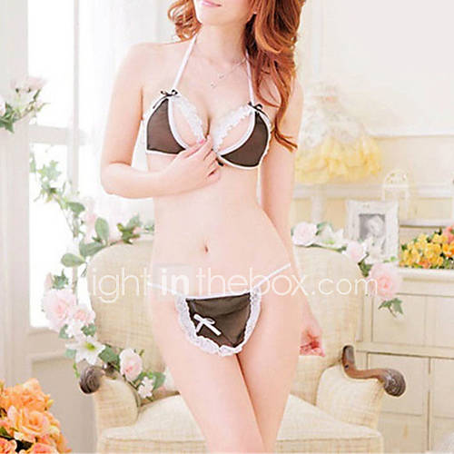 Dames Kant Grote Maten Super Sexy Teddy Nachtkleding Effen Netstof huismerk kopen in de aanbieding