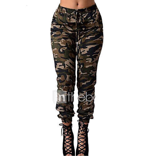 Dames Street Chic Skinny Chinos Zwaar Katoen Broek Kleurenblok Groen huismerk kopen in de aanbieding