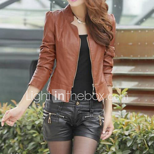 Dames Dagelijks Gebruik Chic Modern Herfst Lente Kort Leren Jacks Effen V Hals Lange Mouw Leer Formele Stijl Zwart Bruin L Xl Xxl huismerk kopen in de aanbieding Dames Dagelijks Gebruik Chic Modern Herfst Lente Kort Leren Jacks Effen V Hals Lange Mouw Leer Formele Stijl Zwart Bruin L Xl Xxl huismerk kopen in de aanbieding