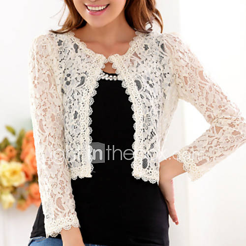 Dames Kant Grote Maten Omslag Effen Strakke Ronde Hals Zwart Xl huismerk kopen in de aanbieding