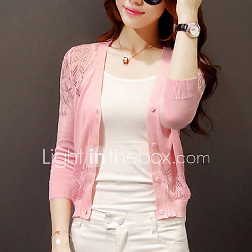 Dames Cut Out Effen Lange Mouw Lang Vest V Hals Herfst Wol Zwart Roze Donker M L Xl huismerk kopen in de aanbieding