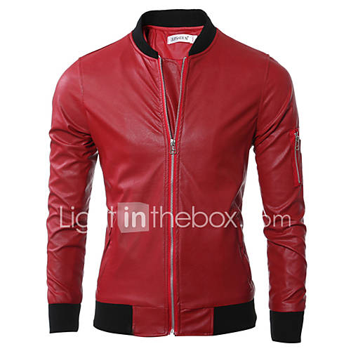 Heren Weekend Punk Gothic Herfst Winter Leren Jacks Effen Opstaand Lange Mouw Pu Zwart Leger Groen Rood Xl Xxl Xxxl huismerk kopen in de aanbieding Heren Weekend Punk Gothic Herfst Winter Leren Jacks Effen Opstaand Lange Mouw Pu Zwart Leger Groen Rood Xl Xxl Xxxl huismerk kopen in de aanbieding