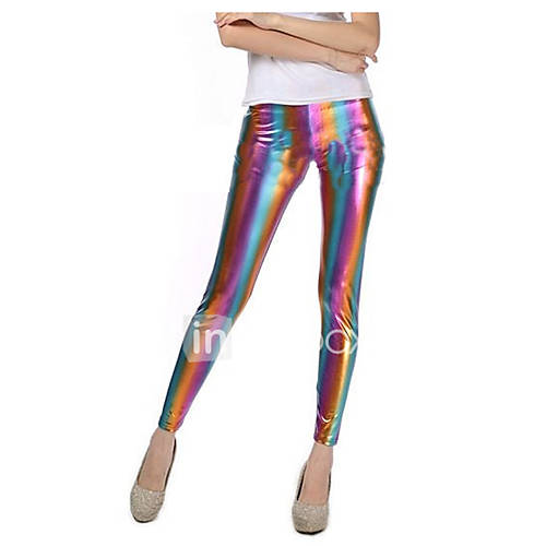 Dames Pu Legging Regenboog Medium Taille Skinny huismerk kopen in de aanbieding Dames Pu Legging Regenboog Medium Taille Skinny huismerk kopen in de aanbieding