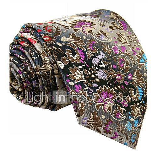 Heren Feest Werk Standaard Bloemen Kleurenblok Jacquard Stropdas huismerk kopen in de aanbieding