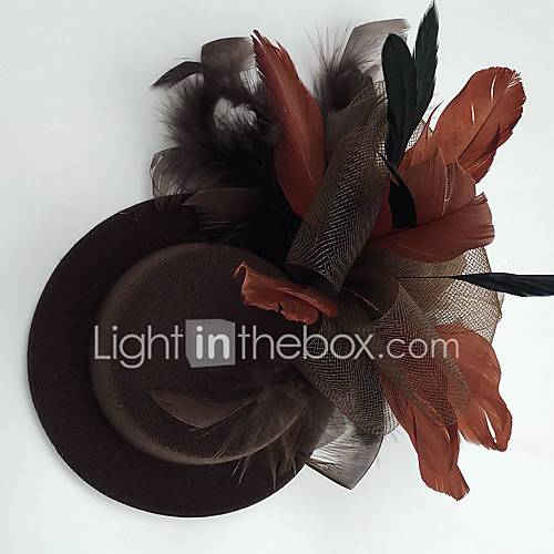 Veer Stof Net Fascinators Hatut Met 1 Bruiloft Speciale Gelegenheden Causaal Helm huismerk kopen in de aanbieding