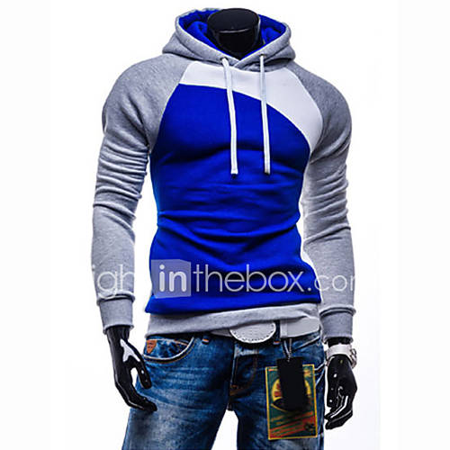 Heren Sport Actief Lange Mouw Slank Trui Met Capuchon Kleurenblok Herfst Winter huismerk kopen in de aanbieding