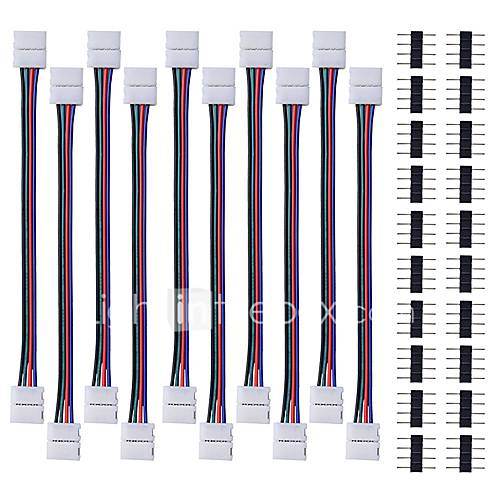 10St Leidde 5050 Rgb Strip Licht Connector 4 Conductor 10 Mm Brede Strook Aan Trui Met 20St 4 Pins Male Strippen Voor 3528 huismerk kopen in de aanbieding 10St Leidde 5050 Rgb Strip Licht Connector 4 Conductor 10 Mm Brede Strook Aan Trui Met 20St 4 Pins Male Strippen Voor 3528 huismerk kopen in de aanbieding