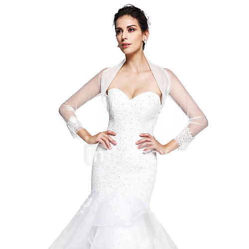 Tule Bruiloft Feest Avond Damesomslag Met Appliques Boleros huismerk kopen in de aanbieding Tule Bruiloft Feest Avond Damesomslag Met Appliques Boleros huismerk kopen in de aanbieding
