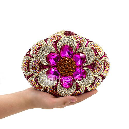 Dames Tassen Metaal Avondtasje Kristal Strass Bloemenprint Fuchsia Kristallen Avondtassen huismerk kopen in de aanbieding Dames Tassen Metaal Avondtasje Kristal Strass Bloemenprint Fuchsia Kristallen Avondtassen huismerk kopen in de aanbieding