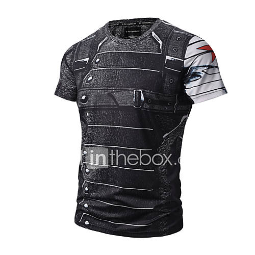 Heren Actief Punk Gothic Print T Shirt Katoen Ronde Hals Zwart Xl Korte Mouw Zomer huismerk kopen in de aanbieding