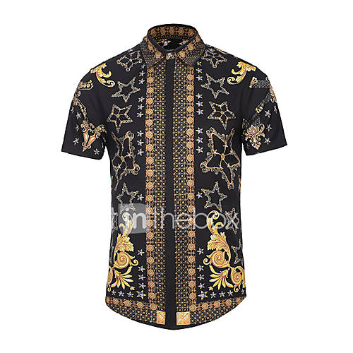 Heren Print Overhemd Geometrisch Klassieke Boord Slank Zwart Xl Korte Mouw Zomer huismerk kopen in de aanbieding Heren Print Overhemd Geometrisch Klassieke Boord Slank Zwart Xl Korte Mouw Zomer huismerk kopen in de aanbieding
