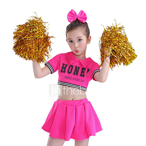 Cheerleaderpakjes Outfits Prestatie Katoen Gesplitst Korte Mouw Hoog Top Rok huismerk kopen in de aanbieding