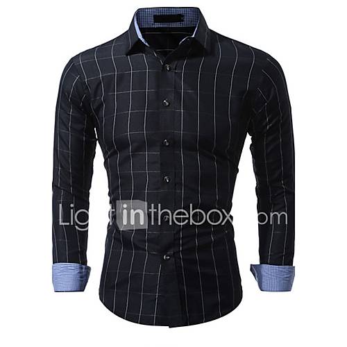 Heren Overhemd Katoen Kleurenblok Zwart Xl Lange Mouw huismerk kopen in de aanbieding