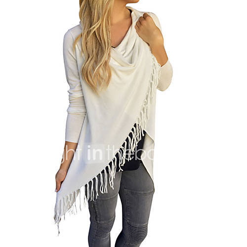 Dames Street Chic Kant Kwastje T Shirt Katoen Feestdagen Effen Zwart L Lente Zomer huismerk kopen in de aanbieding