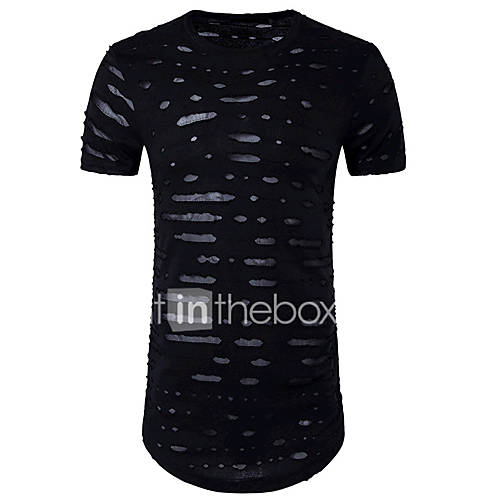 Heren Punk Gothic Gat T Shirt Katoen Effen Ronde Hals Slank Wit L Korte Mouw Zomer huismerk kopen in de aanbieding