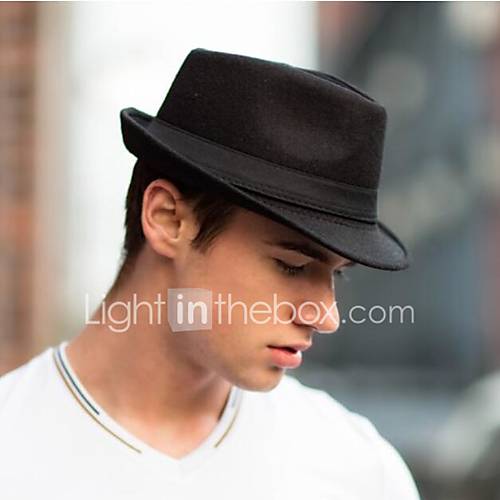 Heren Vintage Wolmixeffen Vissershoed Fedora Hoed Zwart huismerk kopen in de aanbieding